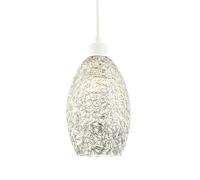 Industrial and Contemporary Twisted Wire Mesh Metal Light Shade in Shiny Silver | 22cm x13cm x 13cm | for Kitchens Dining Rooms Lounges Restaurants etc by Happy Homewares