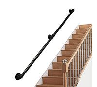 Industrial Antique Cast Iron Stair Handrail Railing 7ft Rustic Safety Grab Bar Door Pull Handle & Towel Bar Oil Rubbed Black for Elderly Support