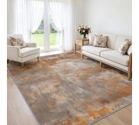 Industrial Area Rugs for Living Room 100 x 160 cm, Machine Washable Distressed Texture Abstract Irregular Patches Rugs for Bedroom, Soft Non Slip Carpet for Lounge, Dining Room, Home Office, Nursery