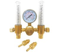 Industrial Argons Double Tube Pressure Meter with Large Face & Strong Brass Body Pressures Measurement for Cutting Series Brass Argon Regulator