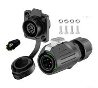 Industrial Aviation Connector Ip68 Waterproof Circular Push Button Style For 2 3 4 5 Core Power Wire Black(EW-LP16-5P)