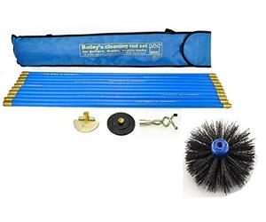 Industrial Bailey Universal 30ft Chimney Brush Sweep Sweeping Drain Rod Set Kit