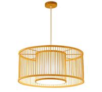 Industrial Bamboo Woven Hanging Light Fixtures Handwoven Cage Ceiling Chandelier Lamp Shade Bamboo Ceiling Light Fixture Wicker Ceiling Pendant Lighting Shade for Kitchen Foyer Dining Room