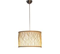 Industrial Bamboo Woven Pendant Lighting, Vintage Ceiling Light Bamboo Chandelier Lampshade Farmhouse 1 Light Dome Flush Mount Ceiling Light Country Lighting for Living Room,Bedroom15x 10IN