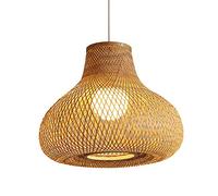 Industrial Bamboo Woven Pendant Lighting, Woven Lantern Chandelier Shade Retro Japanese Rattan Basket Ceiling Light Decoration Wicker Ceiling Lighting Fixture E26 Tea Room Balcony Bamboo Lam