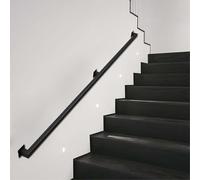 Industrial Banister Handrail for Stairs Indoor and Outdoor, Wall Mounted Stairs Banister Railing, Metal Wrought Iron Non-Slip Staircase Handrail, for Attic Stair Decoration(7ft/210cm)