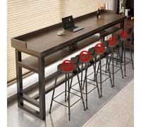 Industrial Bar Counter Table - Long Narrow Kitchen & Bar nd - Modern High Top Breakfast Table with Legs - Cact Gray & Black 39.4”x15.7”x40.9”