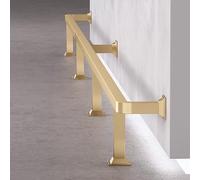 Industrial Bar Foot Rest Under Desk Square Tubing, Bar Foot Rail Kit Gold Undercounter Mount Hardware, 0.6-7.6 m Kitchen Footrest Railing Pipe(Gold,6ft/183cm)