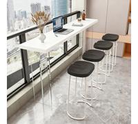 Industrial Bar Table 47.2" Tall Narrow Counter Table with Tempered Acrylic Base Solid Wood for Bistro Cafe Home - White Finish Stylish Modern Design