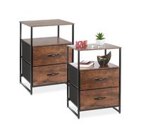 Industrial Bedside Table Nightstand Chest-of-Drawers Set Bedroom Storage Stand