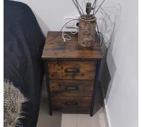 Industrial Bedside Table Vintage Wooden Nightstand Under Desk Cabinet Side Stand