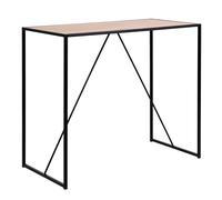 Industrial Black Bar Table Oak Top Modern Dining Room Gathering Furniture