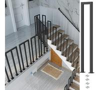 Industrial Black Iron Balusters - 4 Pcs U Shape il Spindles for Stairs Porch Deck Attic Guardrail - 75cm (29.5inch) Indoor Outdoor Banister Poles