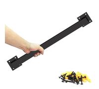 Industrial Black Iron Grab Bar Kit - 7ft Galvanized Hand Rail, Square Tube Metal Wrought Iron for Interior Use, Sturdy Safety Support for Home & Bathroom, Modern Design