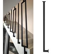 Industrial Black Iron LShaped Stair Railing ZincPlated Square Tube Handrail with Antislip Safety Grip CeilingMounted Support Barrier for Stairs