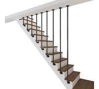 Industrial Black Iron Stair Railing Side-Mounted Balustrade for Indoor Steps Lofts Terraces - Strong il for Stairs & Steps (50cm)