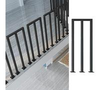 Industrial Black Metal Railing Kit 4Piece Square Balusters for Indoor Stairs & Terrace Durable U/M Shaped Columns Modern Style Perfect for Home Renovation