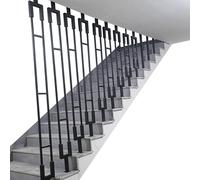 Industrial Black Metal Stair Ramp 20" Iron Balustrade Posts Side Column for Indoor/Outdoor Use& Stylish il Support