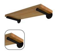 Industrial Black Round Tube Wall Bracket, 6/8/10/12/14 Inch Floating Shelf Support, Iron Shelf Bracket for Home Decor, 35cm/13.8 Inch .