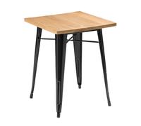 Industrial Black Side Table in Powder Coated Metal and Wood, Versatile Small Table, Everyday Use Lounge Table Premier Housewares Natural One Size