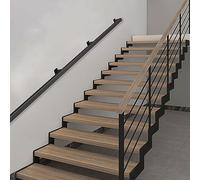 Industrial Black Stair Railing 1m-6m Wall-Mounted il for Home Décor Square Tube Iron Support for Stairsand Stylish Safety Solution