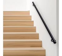 Industrial Black Stair RailingComplete Kit for Round Steel Tube HandrailWallMounted Indoor & Outdoor Stairs Handrail for Loft & Villa Corridors (540cm)