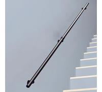 Industrial Black Wrought Iron il 3.5m (11.5ft) Stair Railing Round Pipe Guardrail for Hotels & Commercial Buildings Heavy-Du Staase Rail