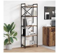 Industrial Bookshelf 56x34x171cm Old Wood Engineered Wood 5 Shelves Steel Frame