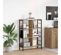 Industrial Bookshelf Artisan Oak 82x32x112cm Engineered Wood 8 Shelves Rustic XL