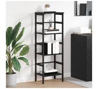Industrial Bookshelf Black Oak 40 x 29.5 x 115 cm Engineered Wood 2 Shelves Home