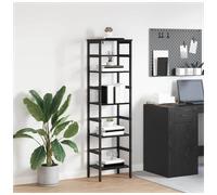 Industrial Bookshelf Black Oak 40 x 29.5 x 149 cm Engineered Wood 2-Shelf Sturdy