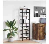 Industrial Bookshelf Smoked Oak Engineered Wood 40x29.5x149cm 2 Shelves Slim XL