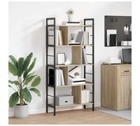 Industrial Bookshelf Sonoma Oak 75x30x156cm Engineered Wood Steel Frame 9Shelves