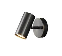 Industrial Brass Wall Light Fixture, Black Wall Sconce, Rotate The Upper and Lower Spotlight 180° Wall Lamp, Copper Wall Lamp Holder Aisle Wall Sconces Corridor Lamp Bedside Reading Light ( Color : Bl