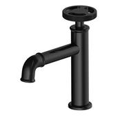 Industrial,Brasss for Sink 1 Hole, Basin Taps with Cold Water,Black+Champagne Gold(Black)