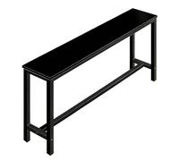 Industrial Breakfast Bar Table - Narrow Rectangular High Table with Metal Legs, Non-Slip Feet for Kitchen, Dining & Living Room - 180x30x100cm, Perfect for Small Spaces