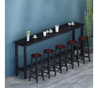 Industrial Breakfast Bar Table - Rustic Console Kitchen Island Furniture for Outdoor Garden Pub, Space-Saving Long Worktop, Light Walnut Finish