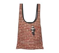 Industrial Brick Wall Background Print Foldable Reusable Grocery Bag Lightweight Shopping Tote for Groceries Travel Beach Eco-Friendly Compact Adventure Tote