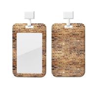 Industrial Brick Wall Background Print Id Badge Holder with Lanyard,Detachable Lanyards for Id Badges, Vertical Id Card Protector Case