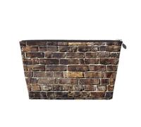 Industrial Brick Wall Background Printed Travel Cosmetic Bags with Silver Zipper Makeup Organizer Cosmetic Case Toiletry Bag for Women Mom Girls
