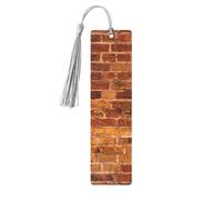 Industrial Brick Wall Background Wooden Bookmark Craft Hanging Tags Ornaments Rectangular Bookmarks with Holes and Ropes