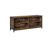 Industrial Brown & Black TV Stand with Storage Compartment