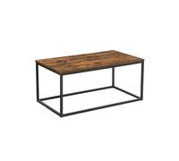 Industrial Brown Coffee Table with Metal Frame