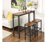 Industrial Brown Kitchen Bar Table Pub Dining High Breakfast Side Table