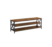 Industrial Brown Large TV Console with Shelves