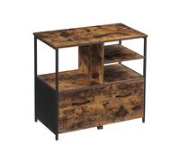 Industrial Brown Mobile Filing Cabinet with Shelves