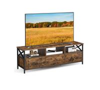 Industrial Brown TV Stand with 3 Drawers