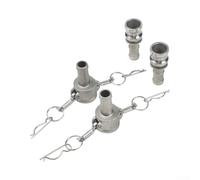 Industrial Camlock Adapter Set for Agriculture Irrigation(3/4) | Includes Type A male adapter and Type D coupler, 1/2, 3/4, 1 inch sizes, leak-free seals, silver finish