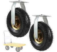 Industrial Caster Wheel 6/8/10 Inch Shock Absorbing PunctureProof Trolley Transport Wheel Replacement Tire Fixed 250mm 10in