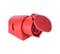 Industrial CEE Socket 32A 5P 400V IP44 Red Surface Mount - 125-6RV